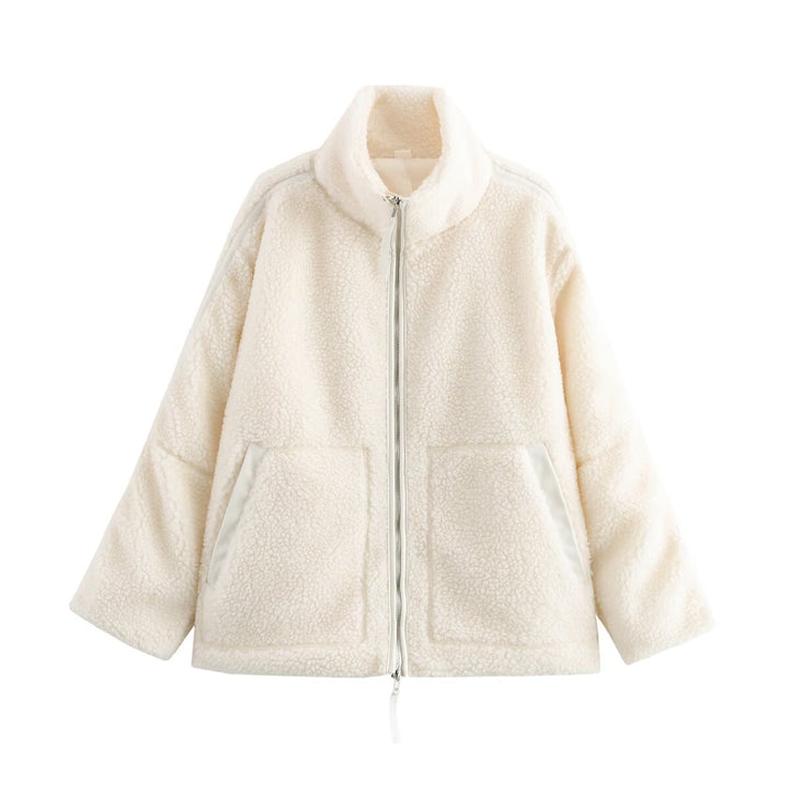 Damen Fleecejacke mit weichem Teddyfell und praktischen Taschen Drune