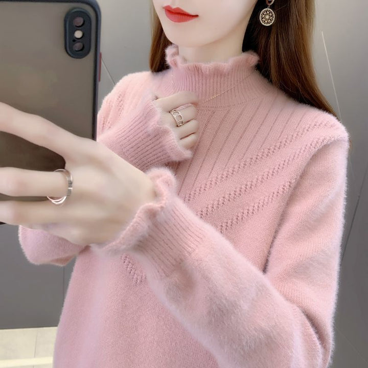 Damen Kuscheliger Rollkragenpullover mit strukturiertem Design Drune