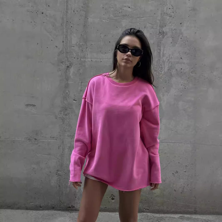 Damen Oversized Sweatshirt mit lässigem Schnitt und breiten Ärmeln Drune