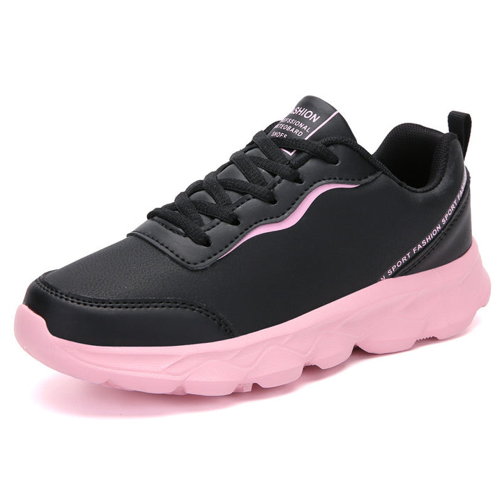 Damen nan urbaner Kunstleder-Sneaker mit gepolstertem Fersenkragen, stoßdämpfender Leichtsohle und Fersenlasche Drune
