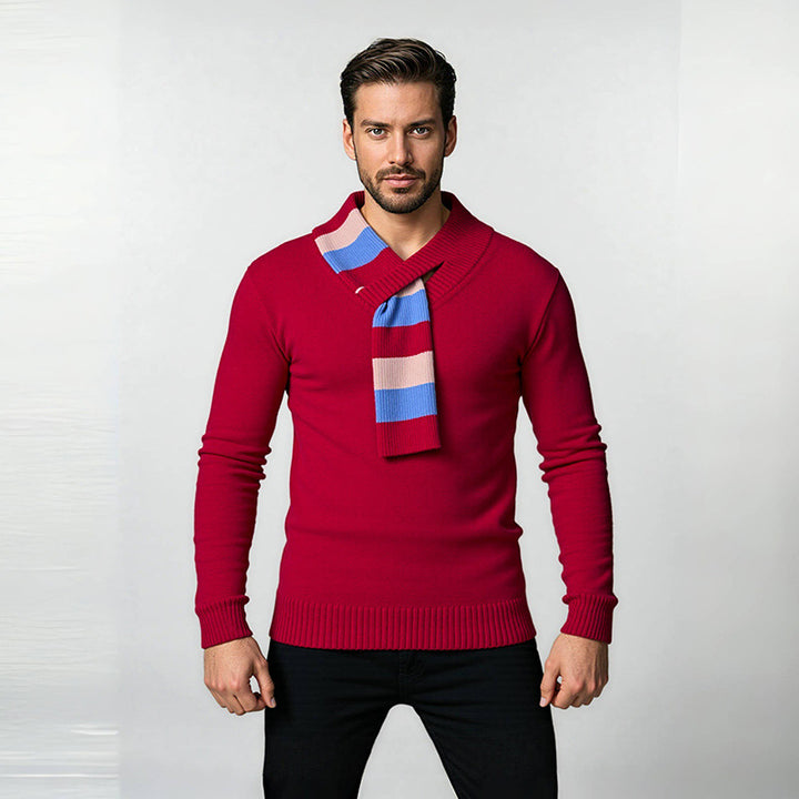 Herren hochwertiger V-Ausschnitt Pullover aus weichem Strickmaterial Drune