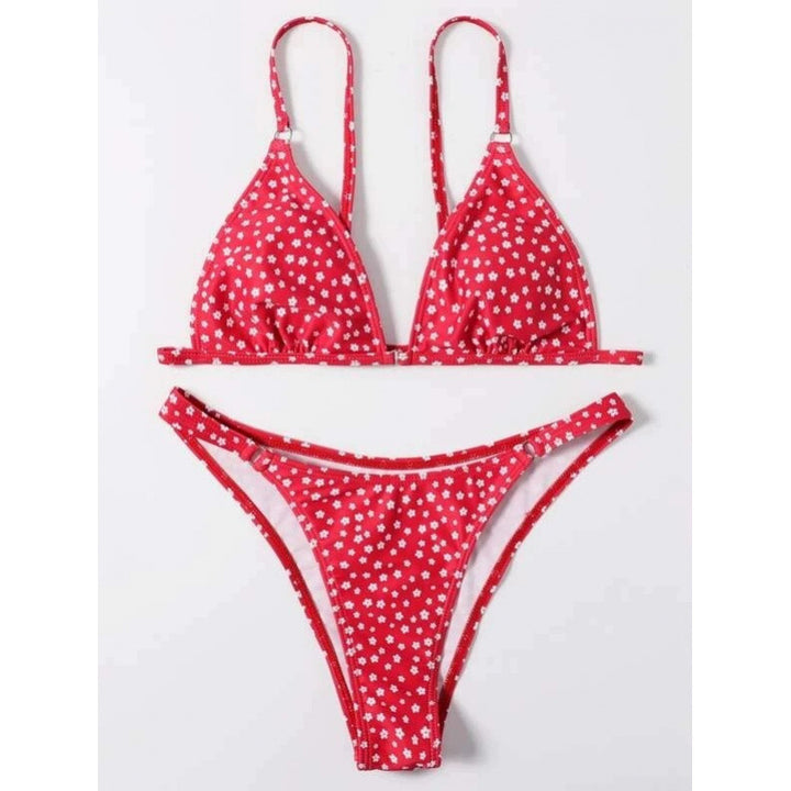 Damen Triangel-Bikini mit verspieltem Muster Drune