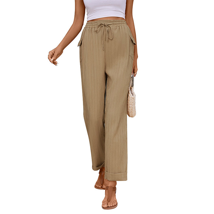 Damen luftige Sommerhose mit elastischem Bund und praktischen Seitentaschen Drune