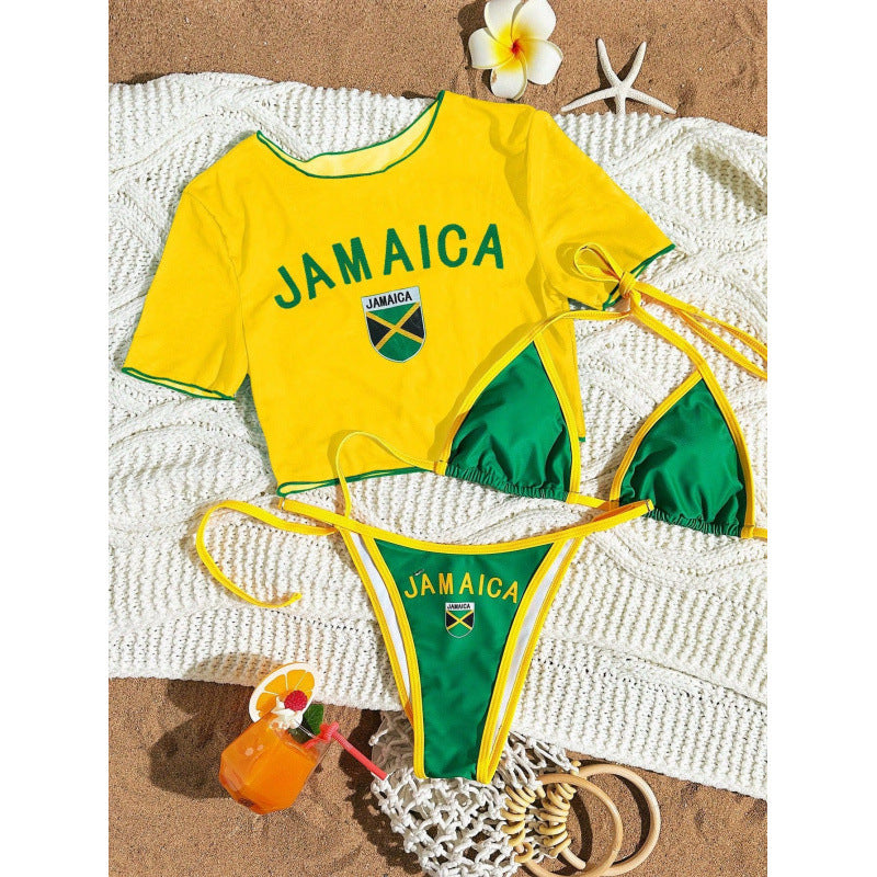 Damen Sexy Zweiteiler Bikini-Set mit sportlichem Oberteil Drune