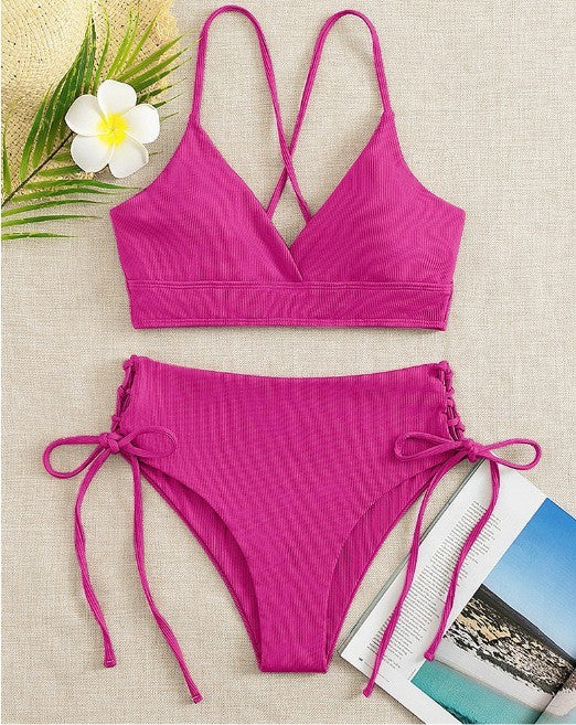 Damen Bikini-Set mit verstellbaren Trägern und raffinierten Schnürdetails Drune