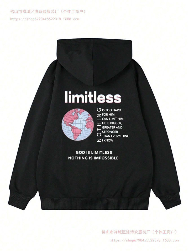 Damen Kapuzenpullover mit limitierendem Statement und Weltkarte Drune