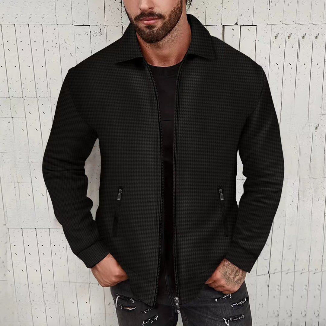 Herren modische Strickjacke mit strukturiertem Design und seitlichen Taschen Drune
