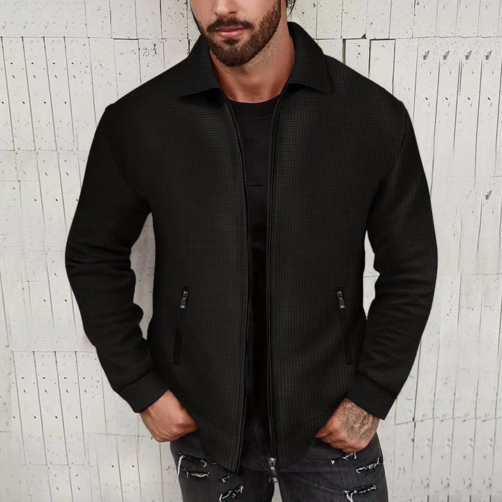Herren modische Strickjacke mit strukturiertem Design und seitlichen Taschen Drune