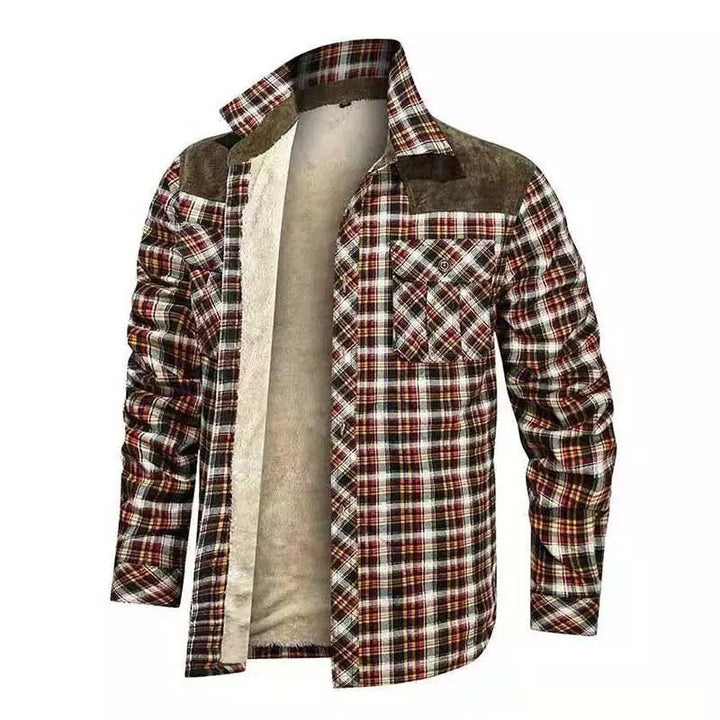 Herren warme Flanellhemdjacke mit gefütterten Taschen Drune