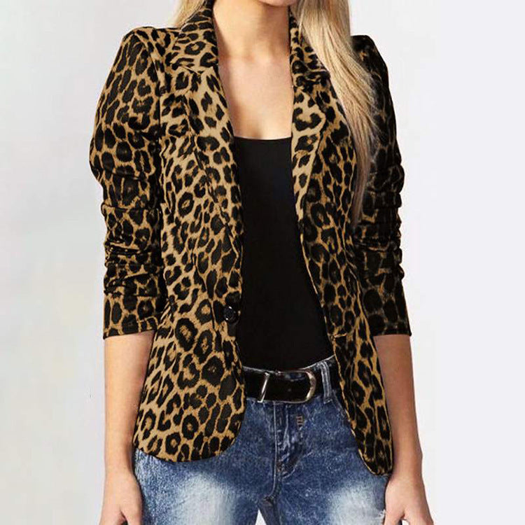 Damen Eleganter Blazer im trendigen Leopardenmuster Drune