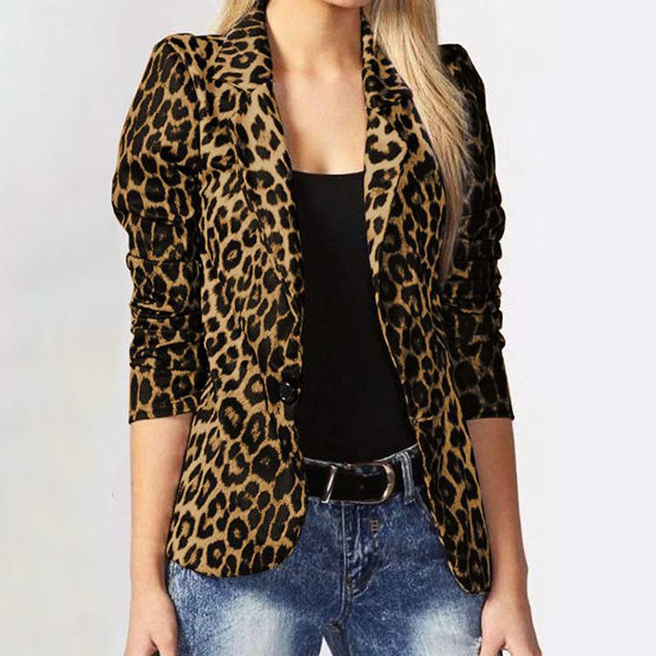 Damen Eleganter Blazer im trendigen Leopardenmuster Drune