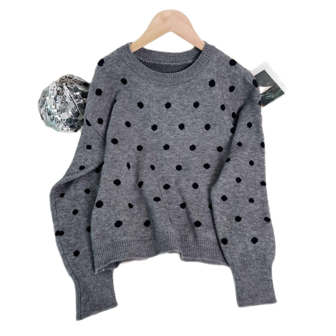 Damen moderner Pullover mit lebhaftem Punktedesign Drune