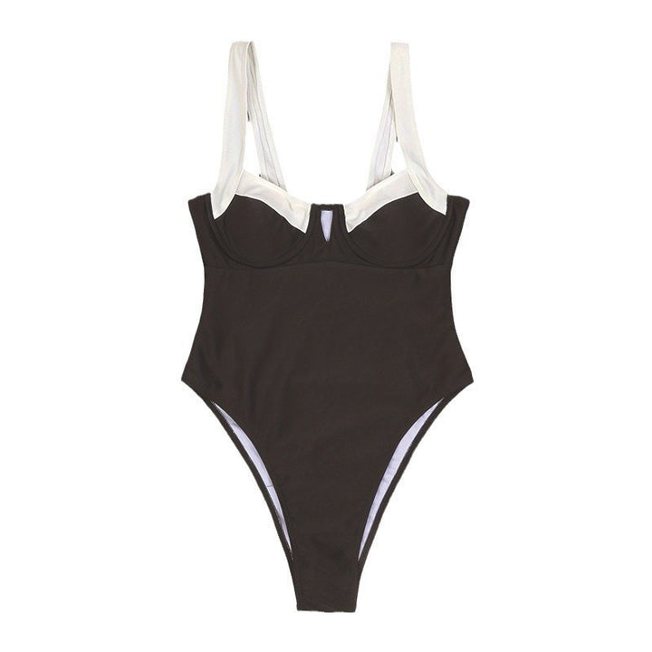 Damen Eleganter Hochgeschnittener Einteiler-Badeanzug Drune