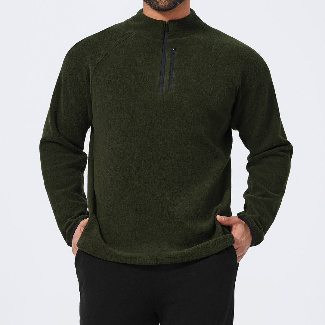 Herren Mikrofleece Pullover mit halbem Reißverschluss und Raglanärmeln Drune