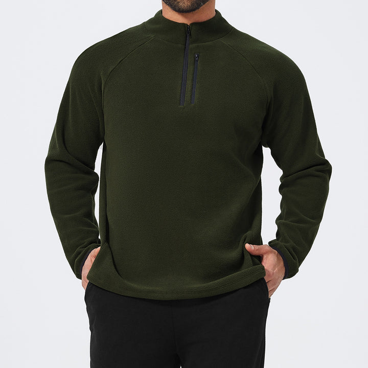 Herren Mikrofleece Pullover mit halbem Reißverschluss und Raglanärmeln Drune