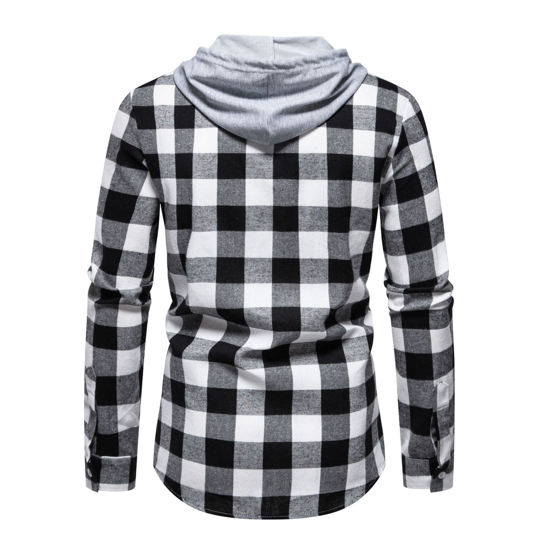 Herren Flanellhemden mit integriertem Kapuzen-Design und lässigem Look Drune