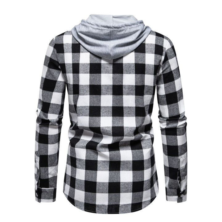 Herren Flanellhemden mit integriertem Kapuzen-Design und lässigem Look Drune