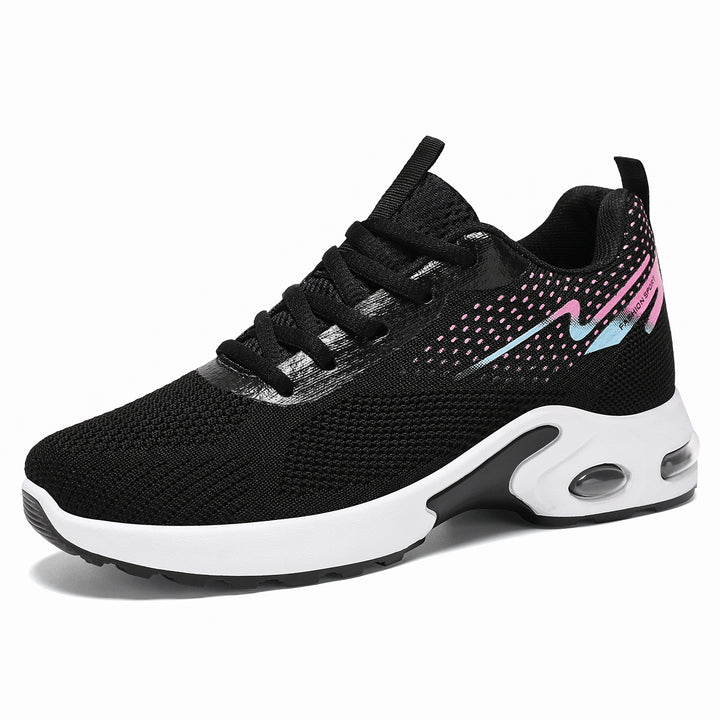 Damen nan sportlicher Mesh-Laufsneaker mit sichtbarer Air-Dämpfung, atmungsaktivem Strickoberteil und ergonomischer Komfortsohle Drune