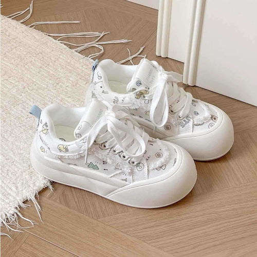 Damen Modische Freizeitsneaker mit floralem Design und komfortabler Sohle Drune