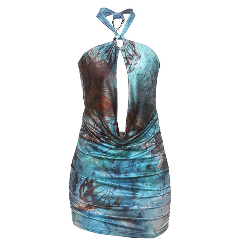 Damen Mini Kleid mit schickem Wickeldesign und tiefem Ausschnitt Drune