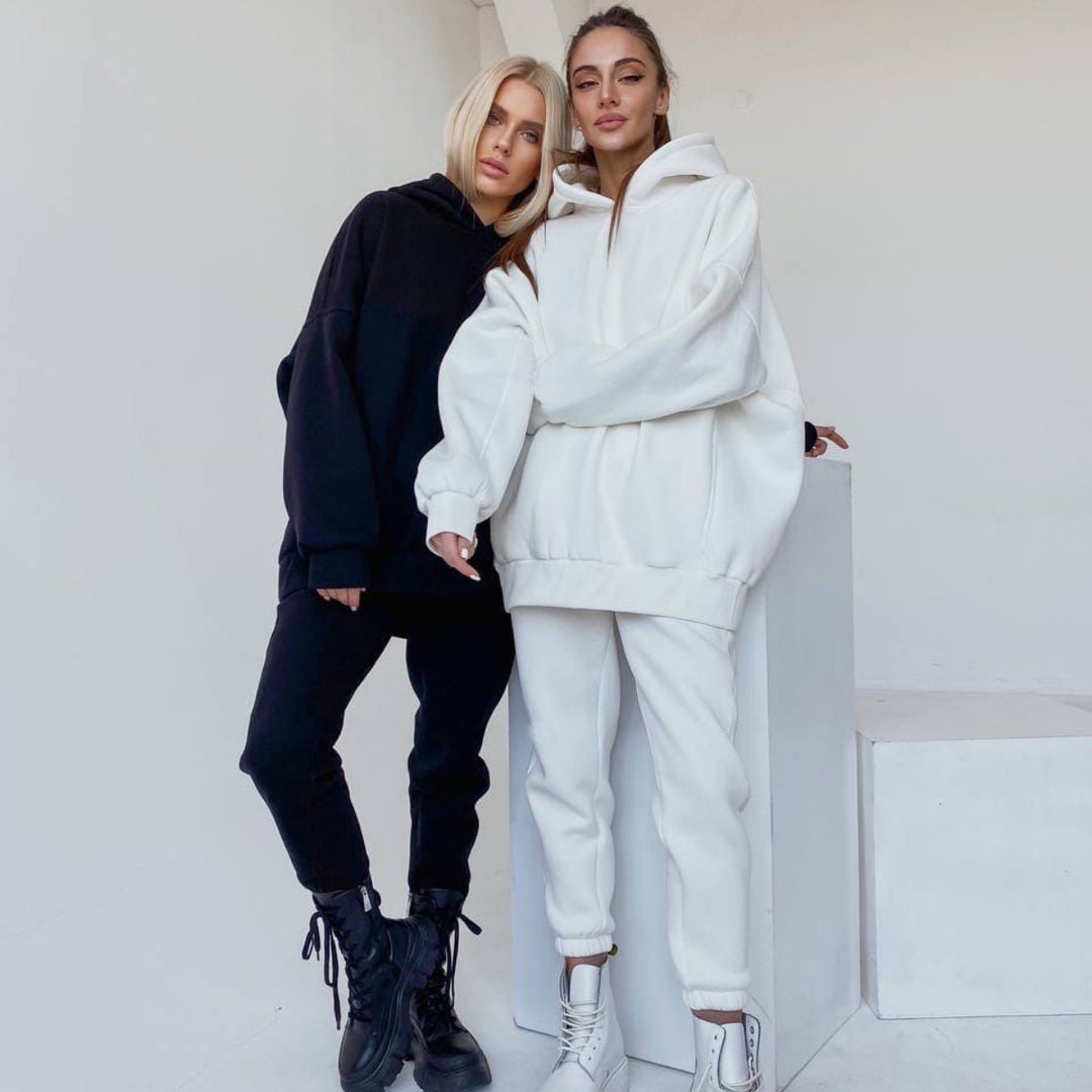 Damen nan oversized Kapuzen-Loungewear-Set mit extragroßer Kapuze und taillierter Jogginghose Drune