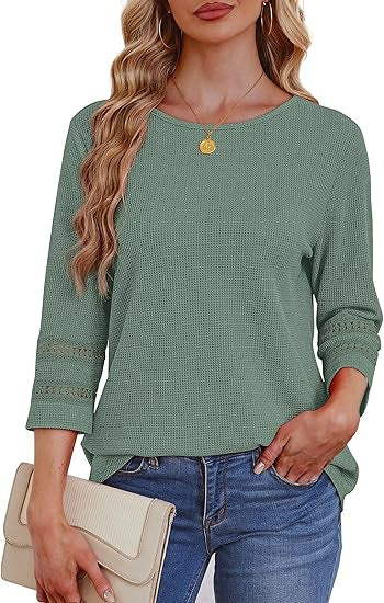 Damen lässiges Longsleeve-Oberteil mit Spitzen-Details Drune