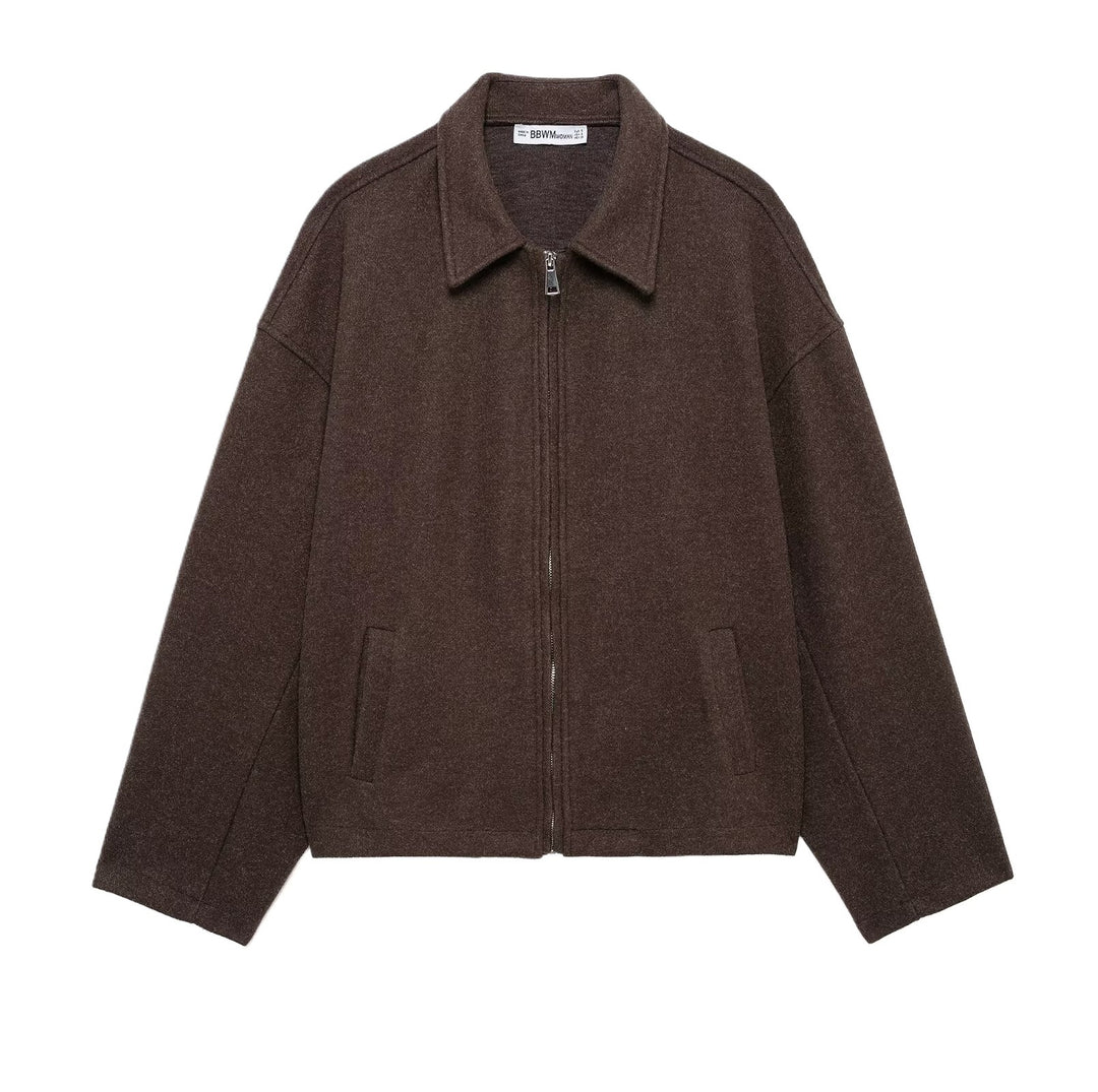 Damen Modische Übergangsjacke mit stylishem Stehkragen und praktischen Reißverschlusstaschen Drune