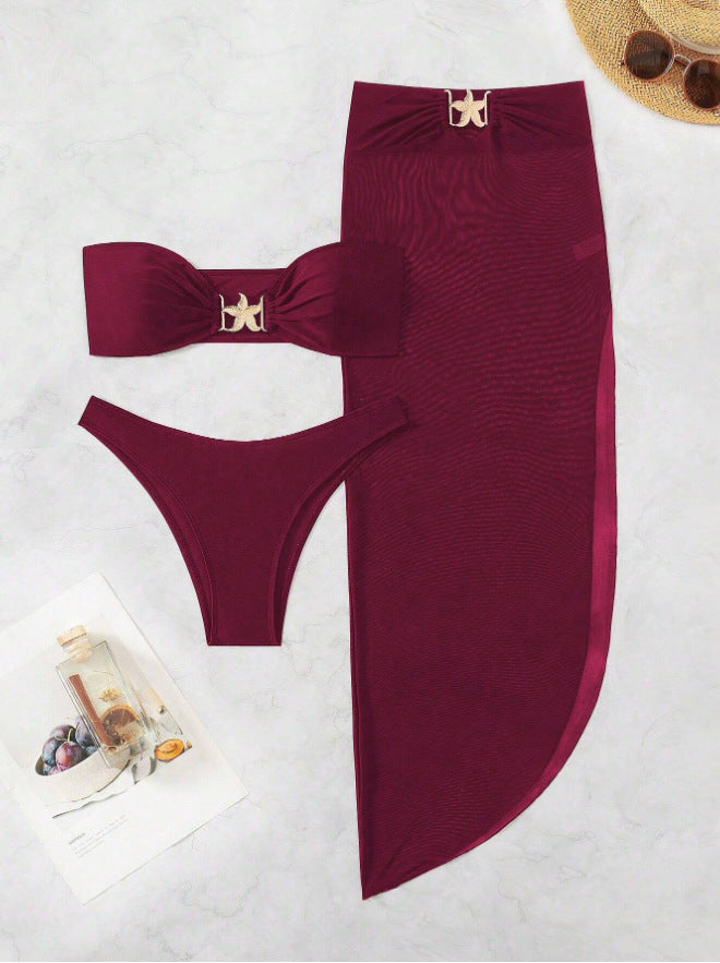 Damen Bikiniset mit transparentem Rock Drune