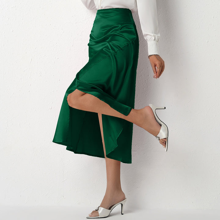Damen Eleganter Schnitt Maxirock mit hohem Schlitz Drune