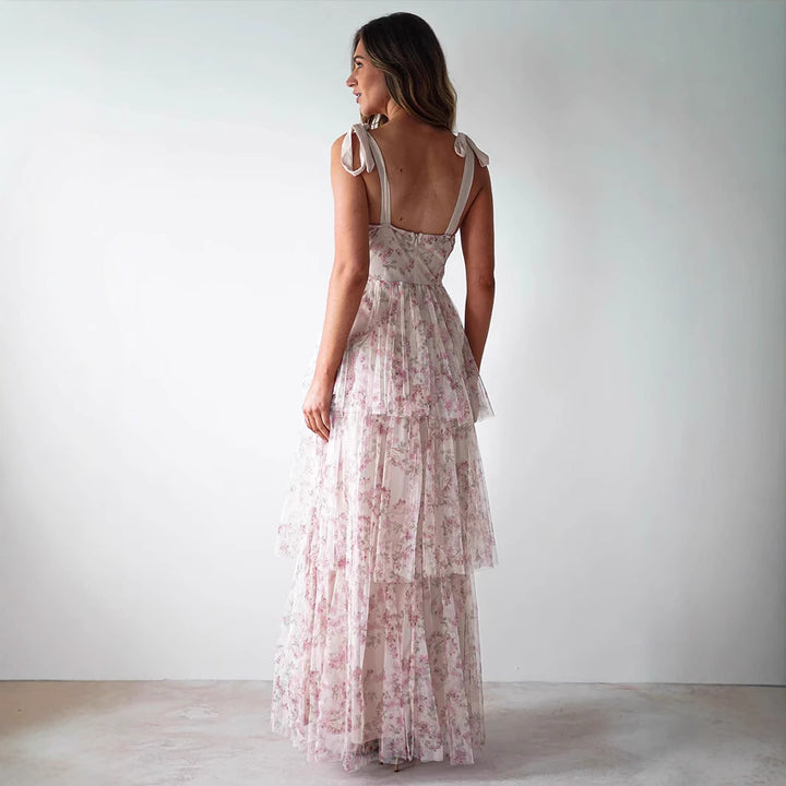 Damen Langärmliges Spitzenkleid mit tierischem Print Drune
