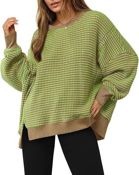 Damen gestreifter Pullover mit weitem Schnitt und elegantem Design Drune