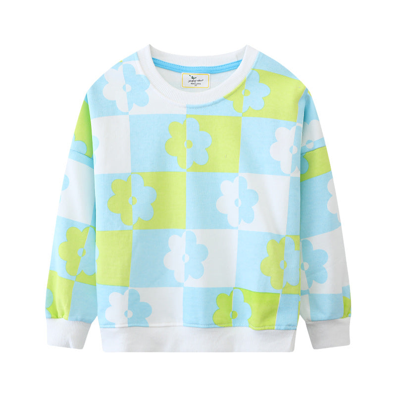 Mädchen Sweatshirt mit buntem Blumenmuster Drune