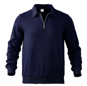 Herren Sweatpullover mit halblangem Reißverschluss und strukturiertem Gewebe Drune