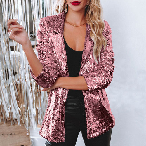 Damen Blazer mit Paillettenbesatz Drune