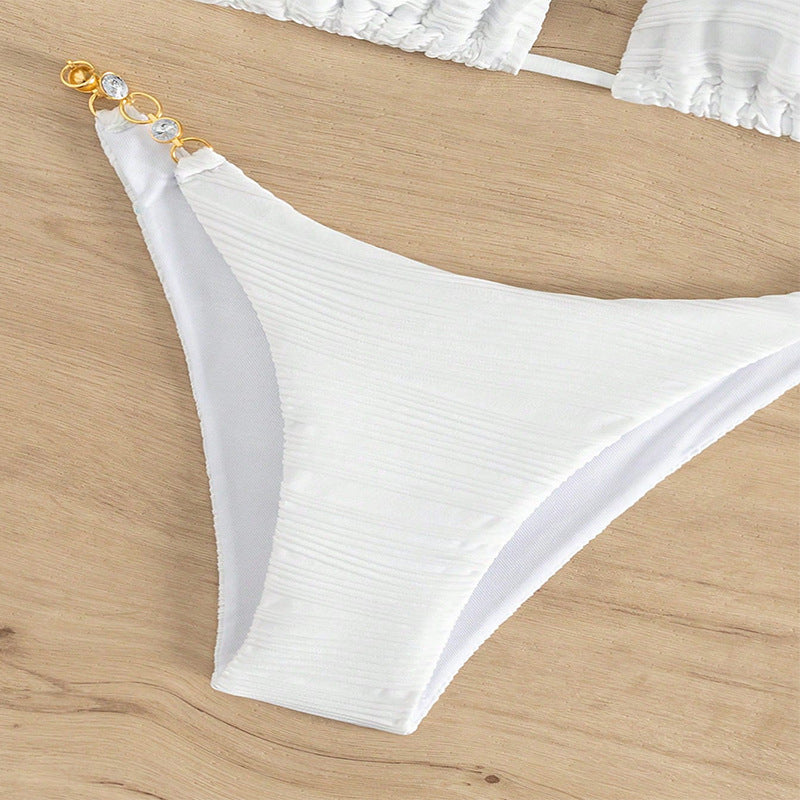 Damen Triangel-Bikini mit dekorativen Schmuckelementen Drune