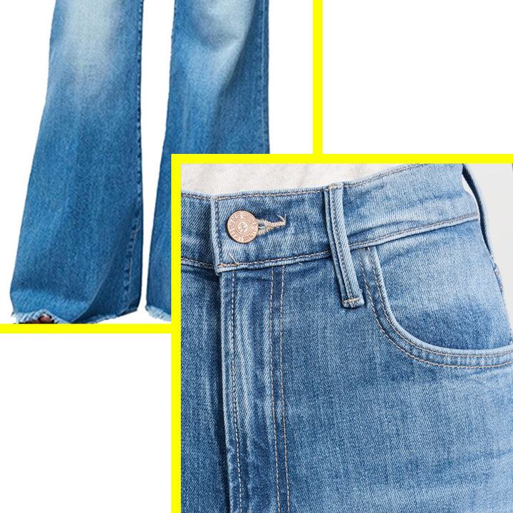 Damen Hoch geschnittene Schlagjeans im Vintage-Look Drune