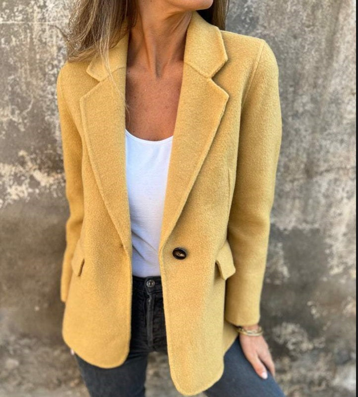 Damen elegante Blazerjacke aus weichem Fleece Drune