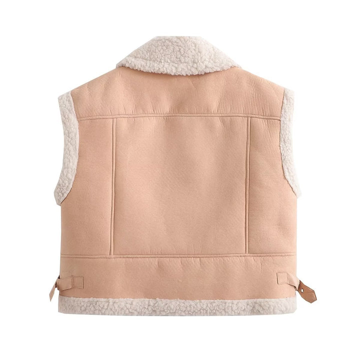 Damen modische Weste mit weichem Fleecefutter und modernem Design Drune