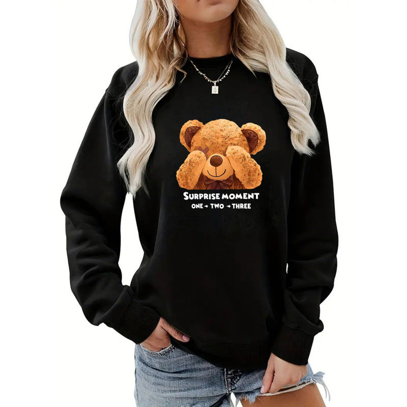 Damen Freizeitpullover mit süßem Bärenmotiv Drune