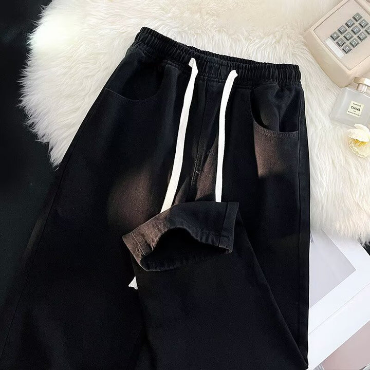 Damen lässige Denim-Hose mit elastischem Bund und praktischen Eingrifftaschen Drune