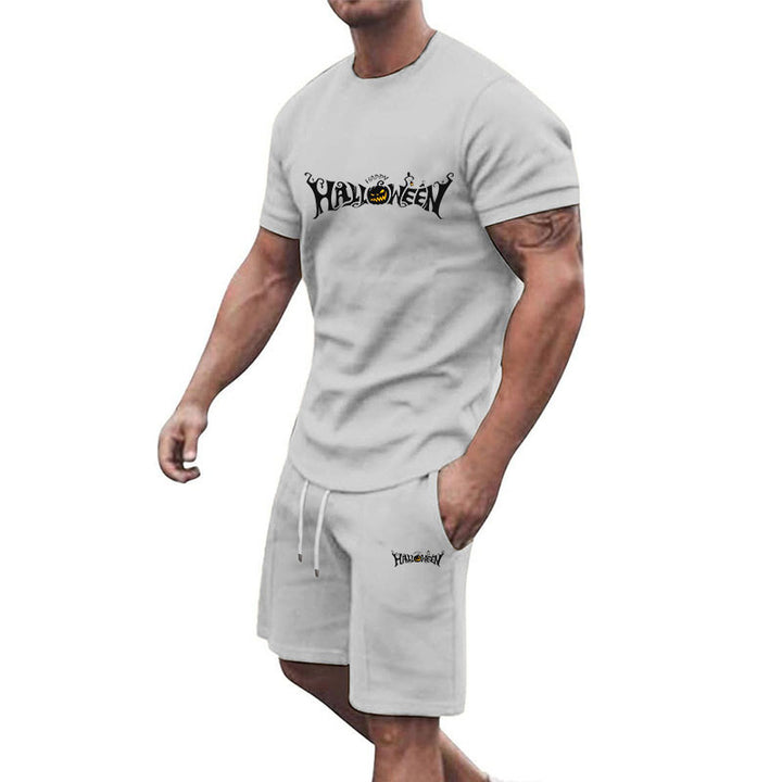 Herren lässiges Halloween-Set mit T-Shirt und Shorts Drune