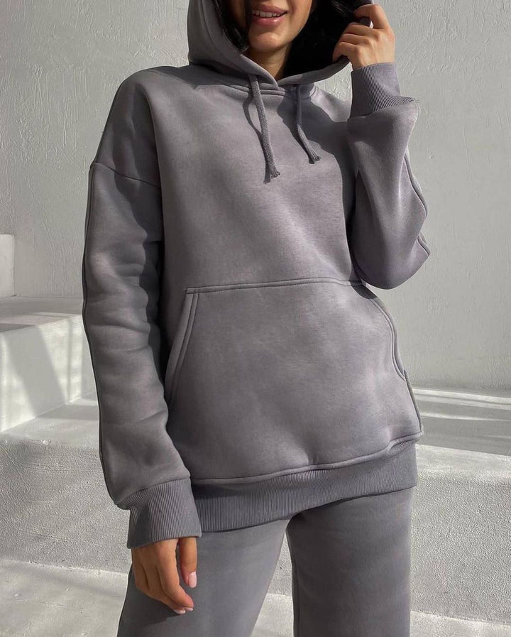 Damen bequemer Kapuzenpullover aus weichem Baumwollmix Drune