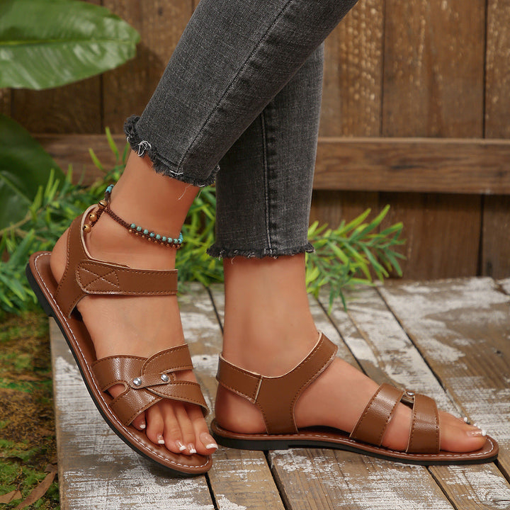 Damen modische Sandalen mit verstellbaren Riemen und komfortabler Sohle Drune