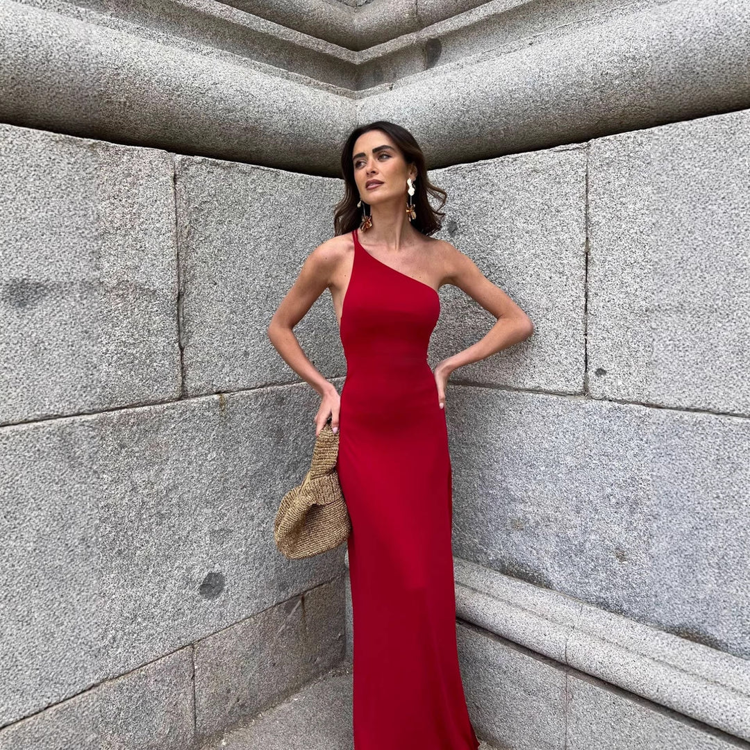Damen Abendkleid mit asymmetrischem Design und elegantem Schlitz Drune