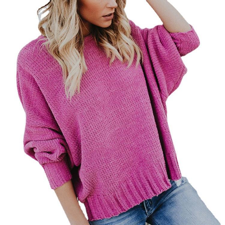 Damen Oversized Strickpullover mit weiten Ärmelabschlüssen und lässigem Look Drune