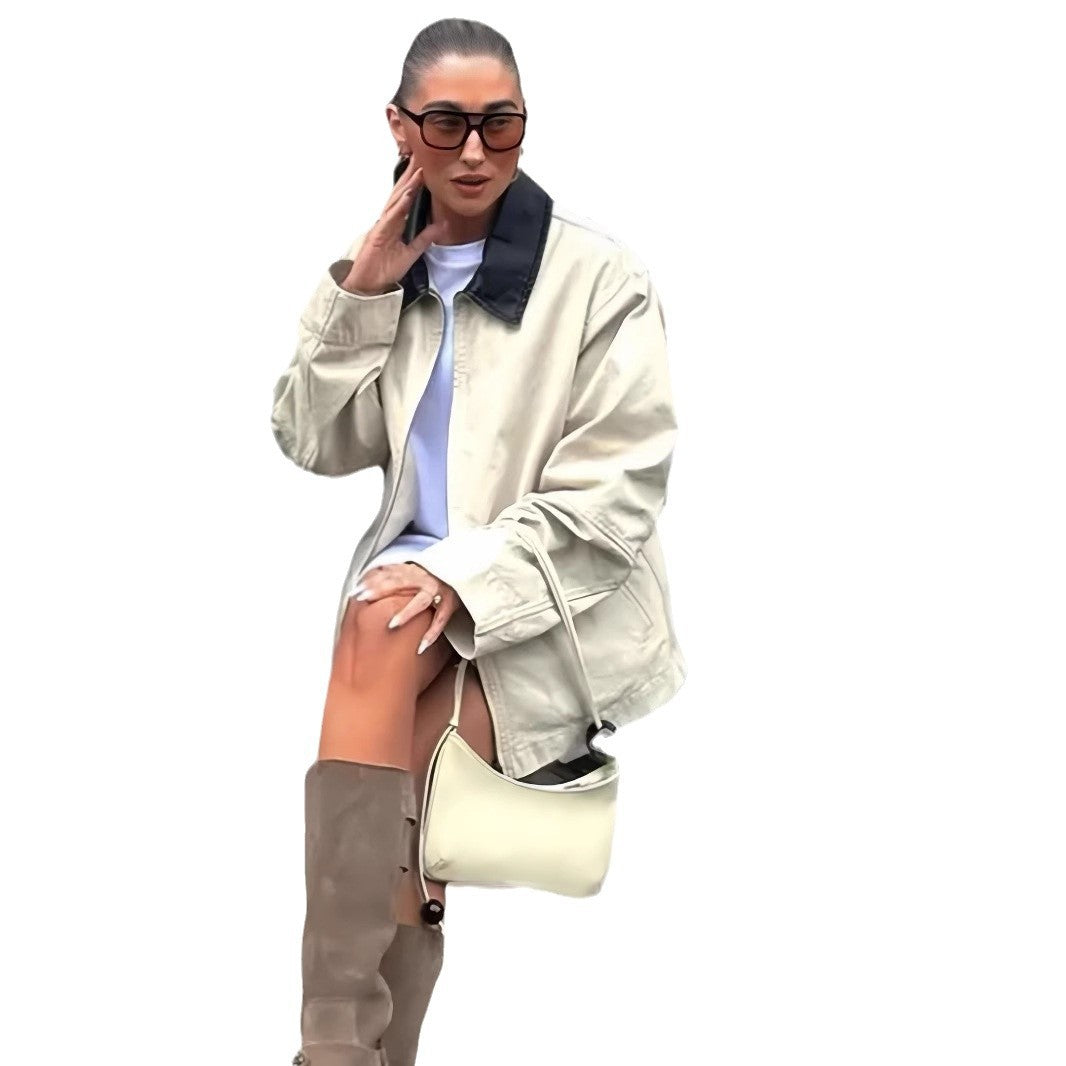Damen Modische Übergangsjacke mit lässigem Schnitt und eleganten Details Drune