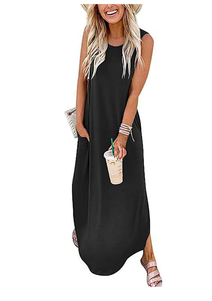 Damen Maxikleid mit lässigem Schnitt und praktischen Taschen Drune