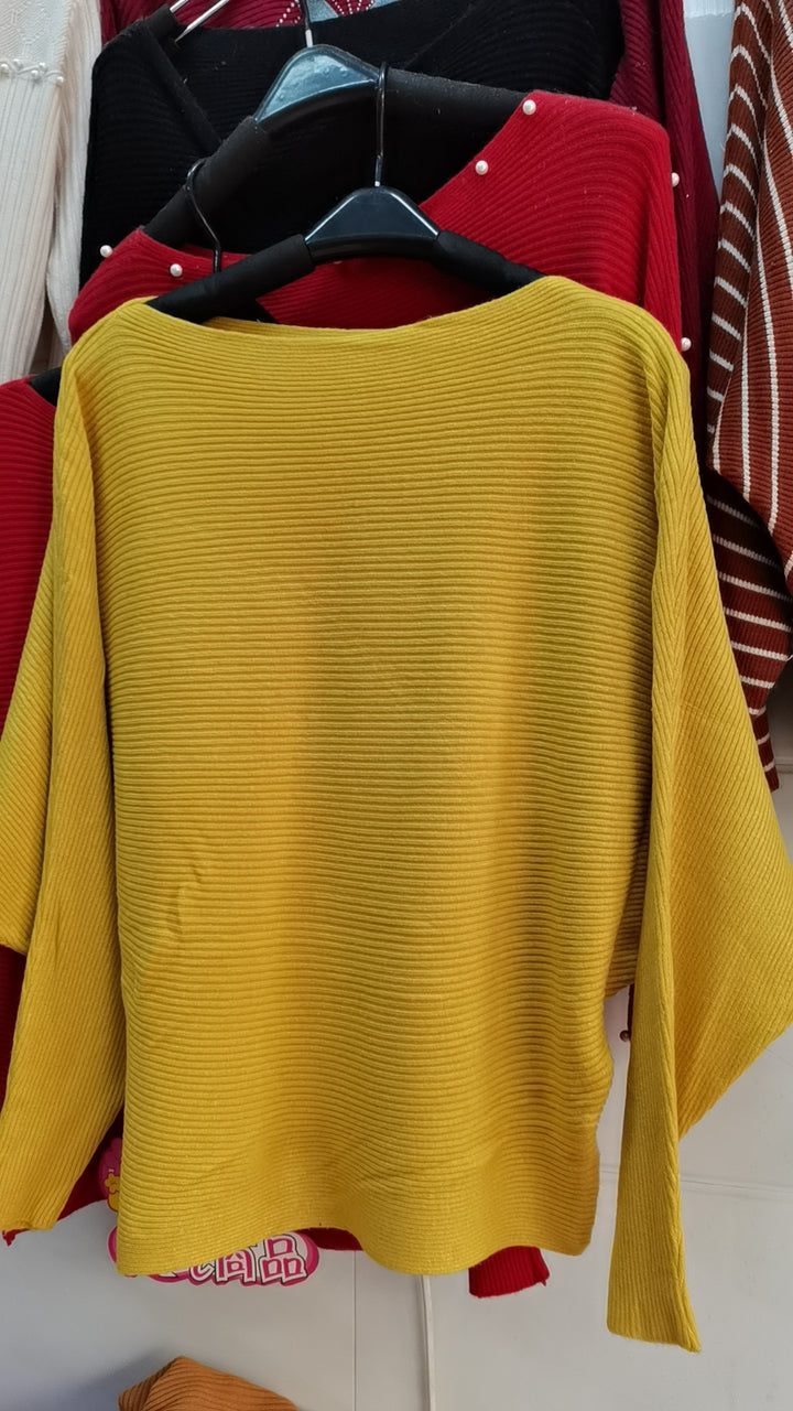Damen Oversized Strickpullover mit raffiniertem Rippdesign und weitem Schnitt Drune