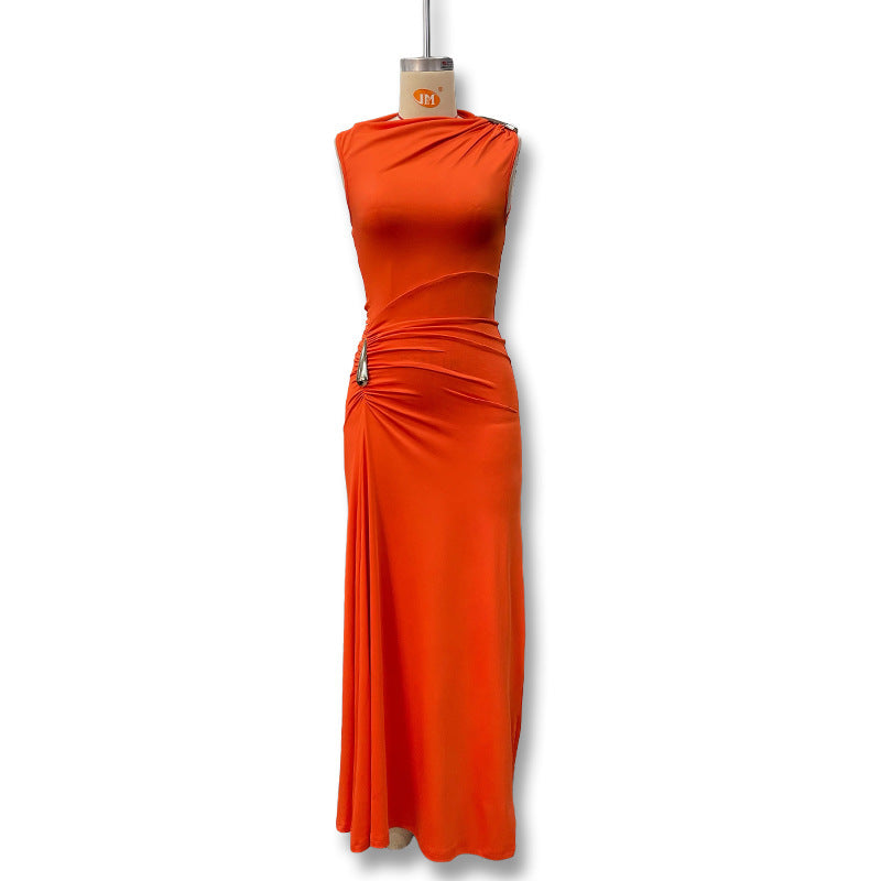 Damen Maxikleid mit raffiniertem Wickeldetail und figurbetontem Schnitt Drune