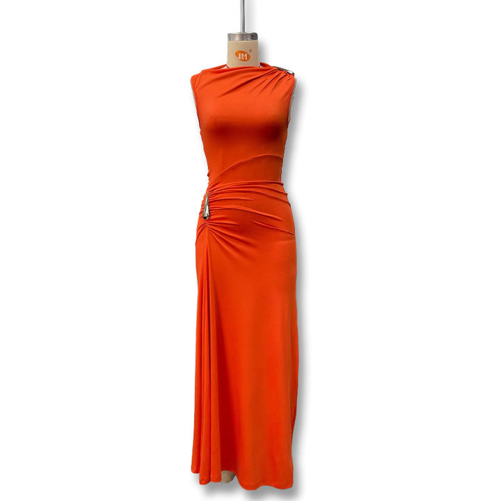 Damen Maxikleid mit raffiniertem Wickeldetail und figurbetontem Schnitt Drune